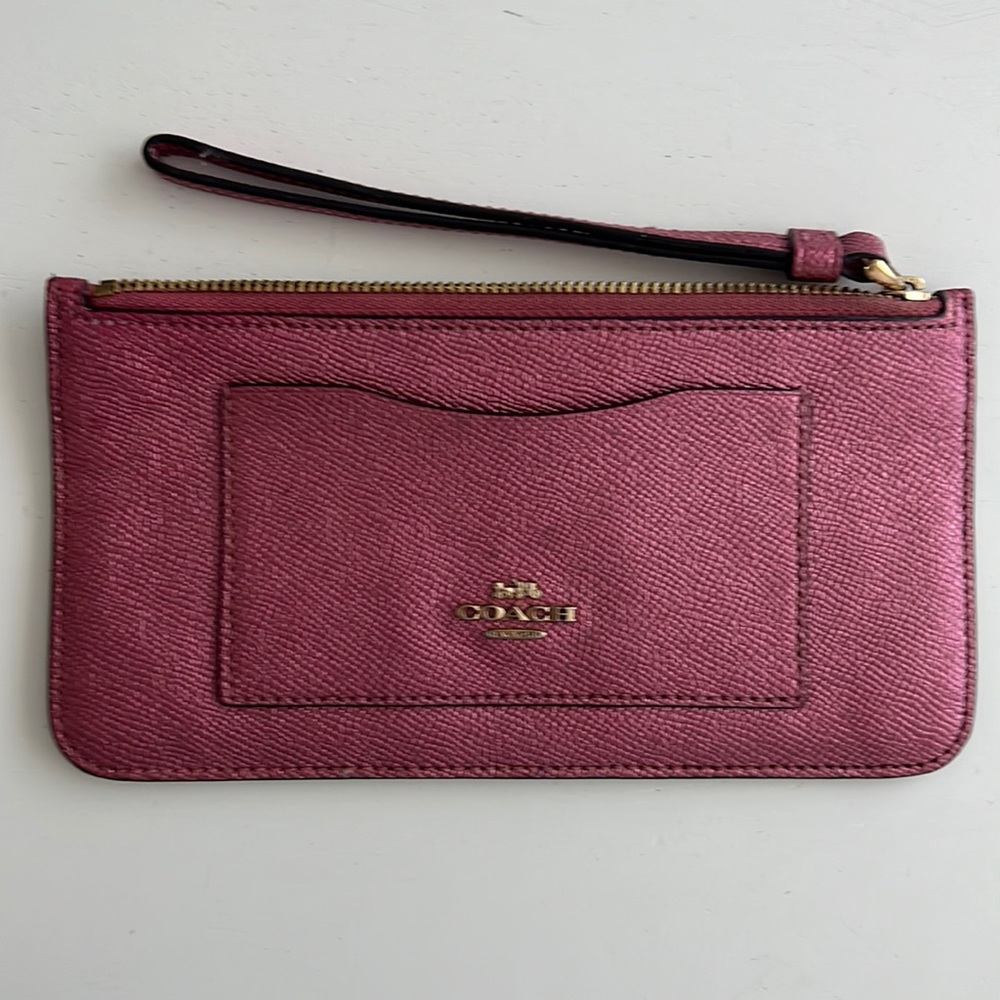Coach Metallic Pink Wristlet OS
